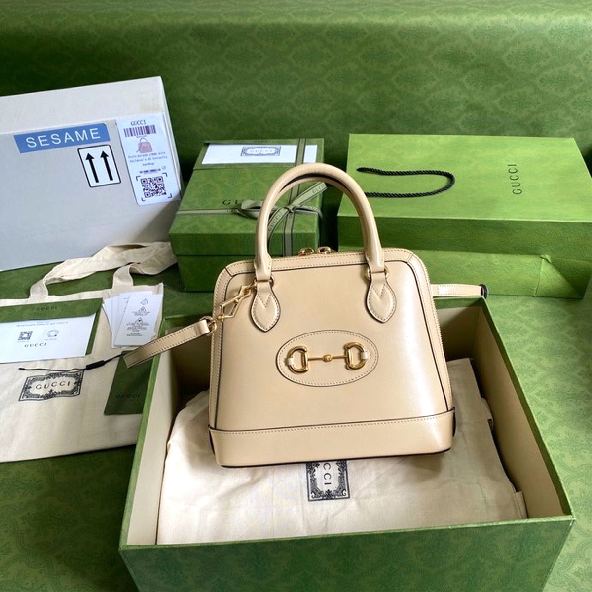 Túi xách Gucci hến kéo khóa tay xách siêu cấp
