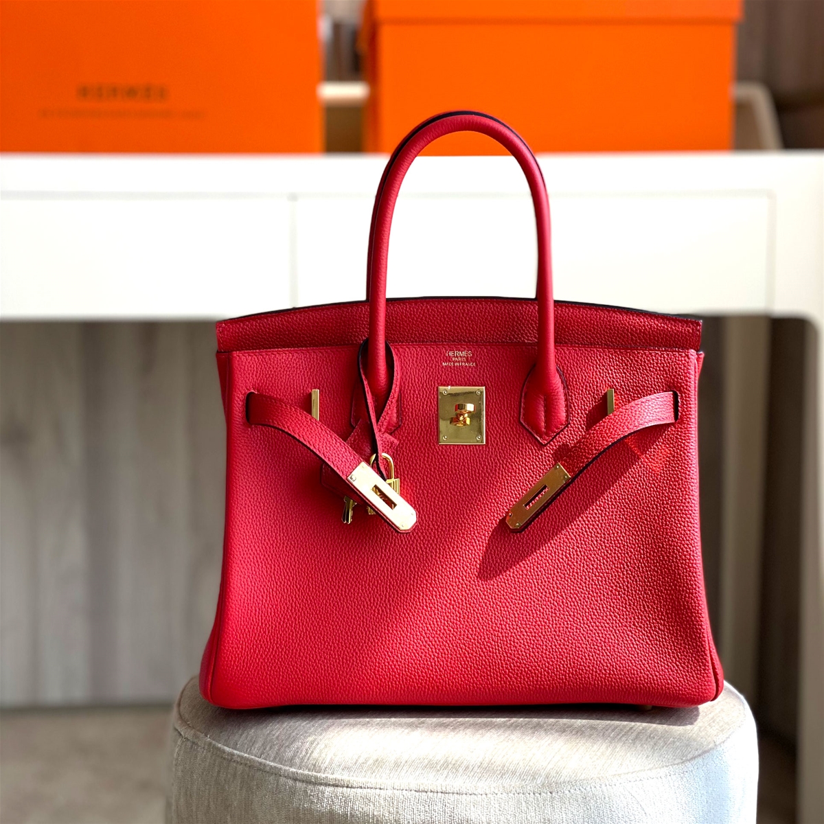 Túi xách Herms Birkin khóa vàng siêu cấp
