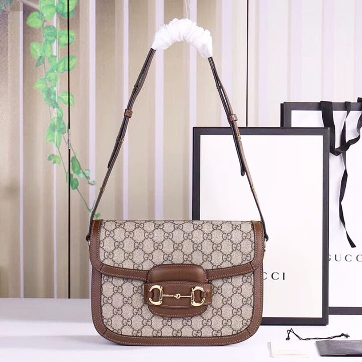 Túi xách cặp Gucci viền nâu siêu cấp