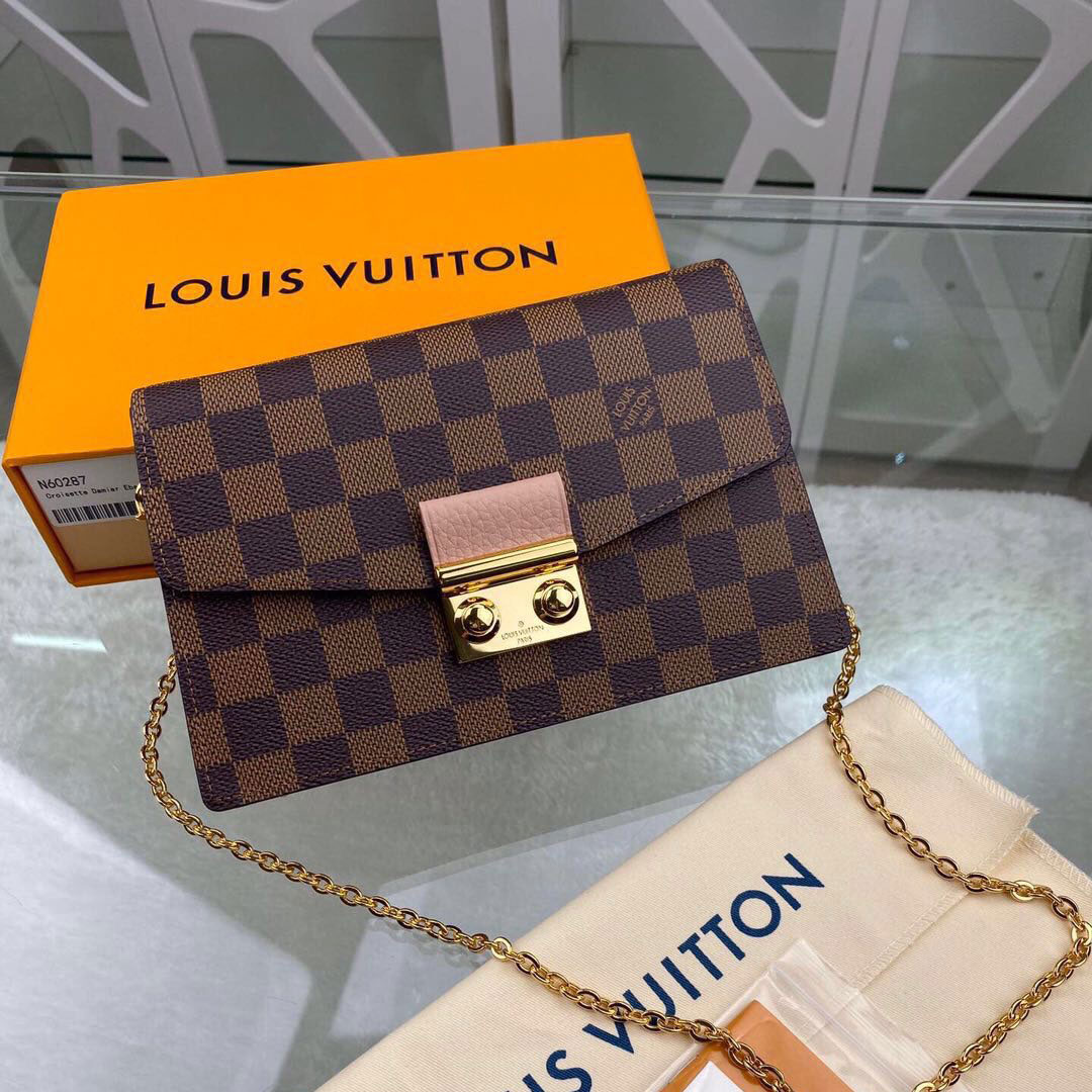 Túi xách Louis Vuitton ô nâu dây xích đeo chéo siêu cấp