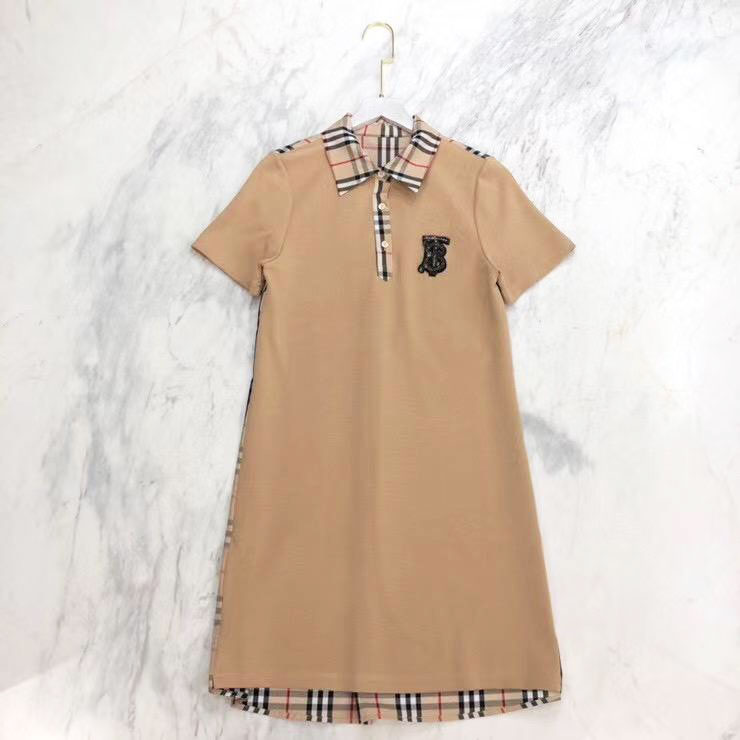 Váy hiệu Burberry cổ phối kẻ super