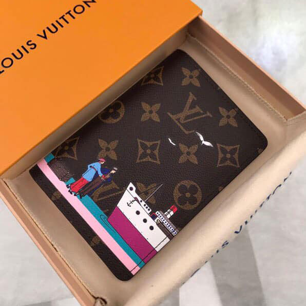 Ví gập Louis Vuitton khóa bạc họa tiết Likeauth