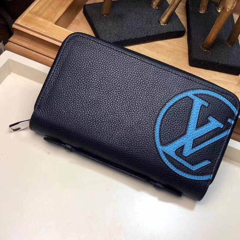 Ví hiệu LV da thât siêu cấp logo xanh họa tiết