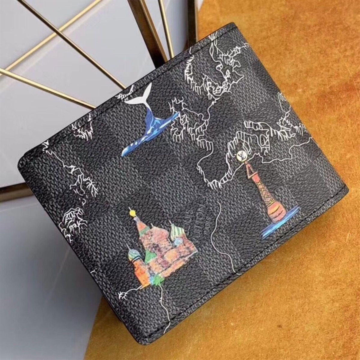Ví nam kẻ ô hiệu Louis Vuitton siêu cấp
