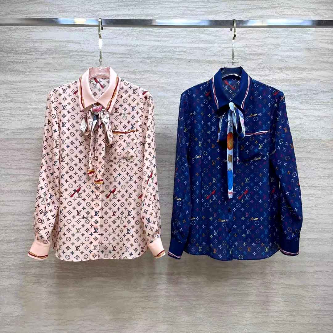 Áo sơ mi nữ lụa hiệu Louis Vuitton cao cấp