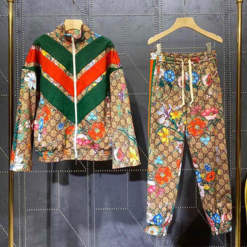 Set bộ Gucci hoa sọc phối màu siêu cấp