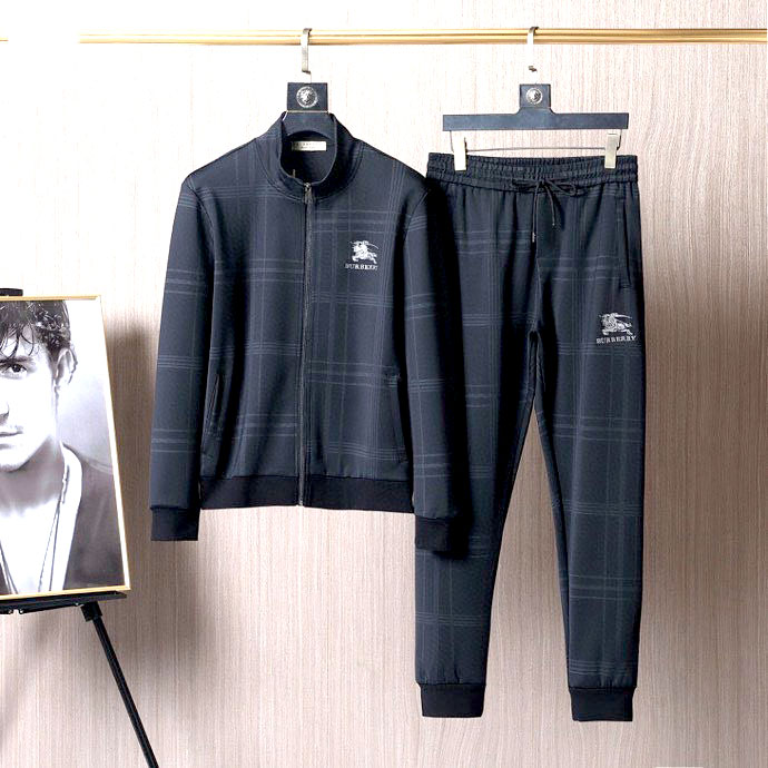 Set bộ nam chất nỉ phối kẻ sọc hiệu Burberry